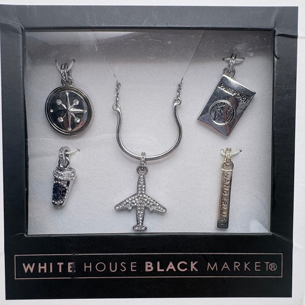 White House Black Market Travel Theme Charm Necklace
